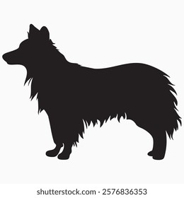 Hand drawn Sheltie dog silhouette