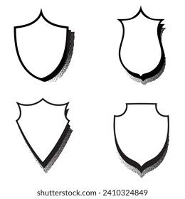 Hand drawn Shields vector set