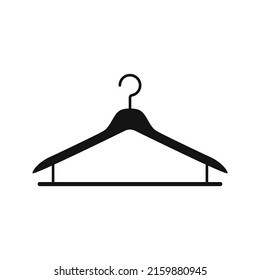 Hand drawn shilhouette of clothes hanger for trousers, coat isolated on white bg