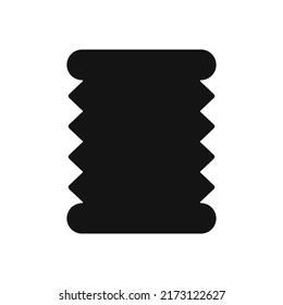 Hand drawn shilhouette of empty bobbins for tailors, sewers isolated on white bg