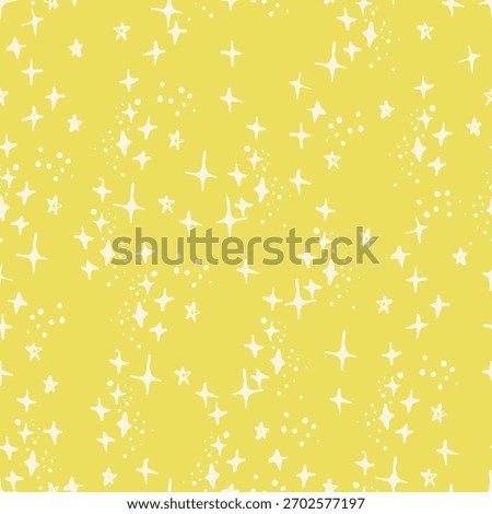 Hand Drawn Shining Stars Vector Seamless Pattern