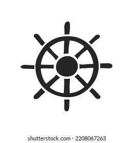 Hand drawn Ship steer wheel vector illustration