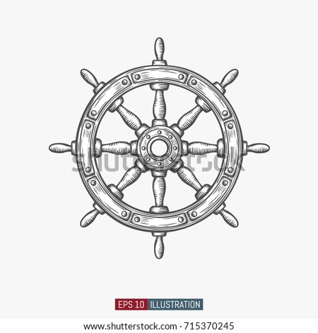 hand drawn ship wheel template your stock vector royalty free ship template