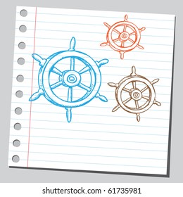 Hand drawn "ship wheels"