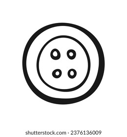Hand drawn shirt button line icon on white background. Eps 10.