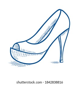 Ilustración del vector del zapato dibujado a mano 