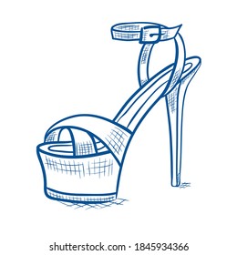 Ilustración del vector del zapato dibujado a mano 