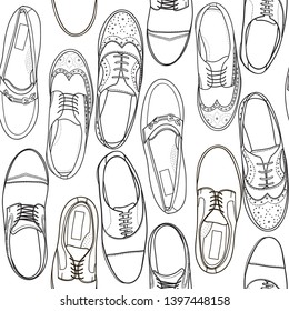 Hand drawn shoes. Classic shoes. Doodle vector illustration