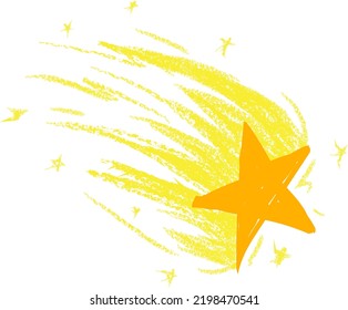 Hand Drawn Shooting Star - Vector Illustration