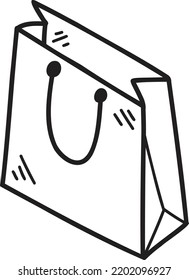 Hand Drawn shopping bag illustration isolated on background