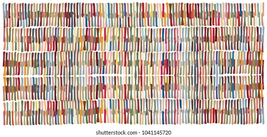 Hand drawn short marker lines based rustic pattern, digitally colored, in pastel tones