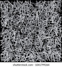 Hand drawn short marker lines based pattern, made up of short slash like marks, in gray scale