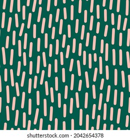 Hand Drawn Short Vertical Strokes Seamless Pattern. Vector Background of Chaotic Sticks in Contemporary Style for Print on Fabric, Package, Covers and more