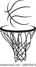 Hand drawn  sign of basketball 