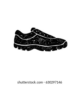 Hand drawn sign of sport shoe.Vector illustration.