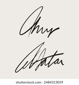 Hand drawn Signature. Sign Doodle