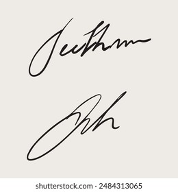 Hand drawn Signature. Sign Doodle