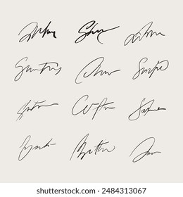 Hand drawn Signature. Sign Doodle