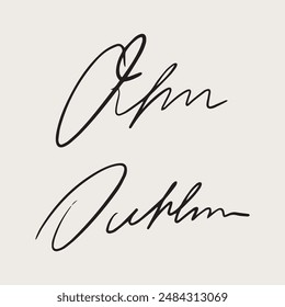 Hand drawn Signature. Sign Doodle
