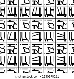 Hand drawn signs pattern for covering