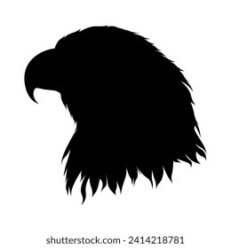 hand drawn silhouette bald eagle