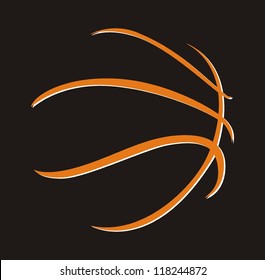 Hand drawn of a silhouette a basketball