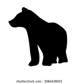 Silueta dibujada a mano del oso. Icono de la línea abstracta bosque de animales salvajes. Estilo minimalista para el afiche de bebés, tarjeta de navidad, tarjeta de saludo, cad de boda, carteles, agitadores de historias en medios sociales.