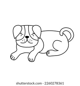 Hand Drawn silhouette  dog. For design logo, visit card, etc. Vector illustration.