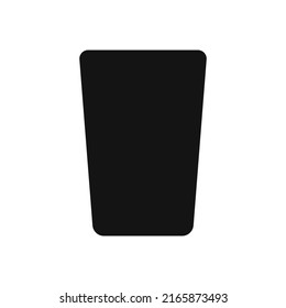 Hand drawn silhouette of  flat flowerpot isolated on white background