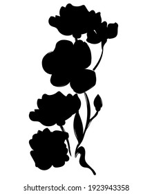 Handgezeichnete Silhouette Blumen Vektorgrafik