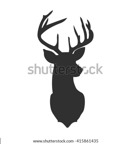Download Hand Drawn Silhouette Head Reindeer Vector Stockvektor ...