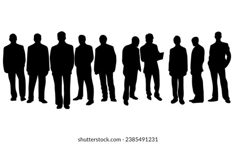 hand drawn silhouette of men