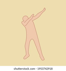 Hand Drawn Silhouette Person In Dab Style Illustration, Vector Illustration.