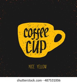hand drawn silhouette of a small coffe cup