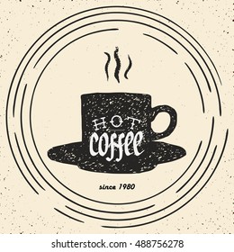 hand drawn silhouette of a small coffee cup