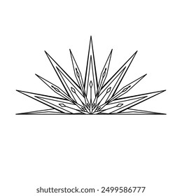 Hand drawn silhouette of star, sunburst, light ray. Bohemian symbol bursting sun ray. Magic ornate talisman, antique style, boho, tattoo, logo. Vector illustration isolated on white background