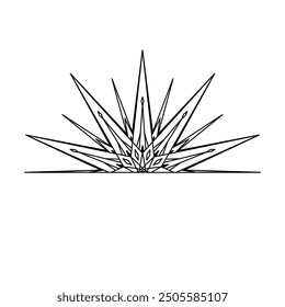 Hand drawn silhouette of star, sunburst, light ray. Bohemian symbol bursting sun ray. Magic ornate talisman, antique style, boho, tattoo, logo. Vector illustration isolated on white background