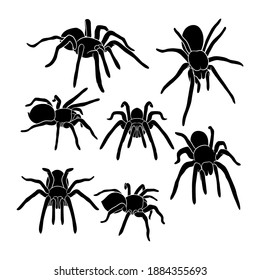 Hand drawn silhouette of tarantula