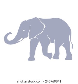 Hand drawn silhouette vector elephant illustration