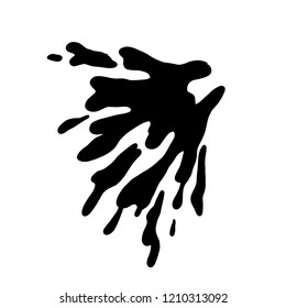 Hand drawn silhouette of water splash, Vector Illustration.
