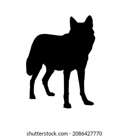 Handgezeichnete Silhouette Wolf. Abstrakte Linie Symbol Wildtierwald.Miinimalismus Stil für Baby-Poster, Weihnachtskarte, Grußkarte, Hochzeitskarte, Banner, Social-Media-Storys Aufkleber.