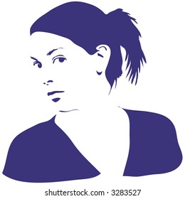 hand drawn silhouette or a woman