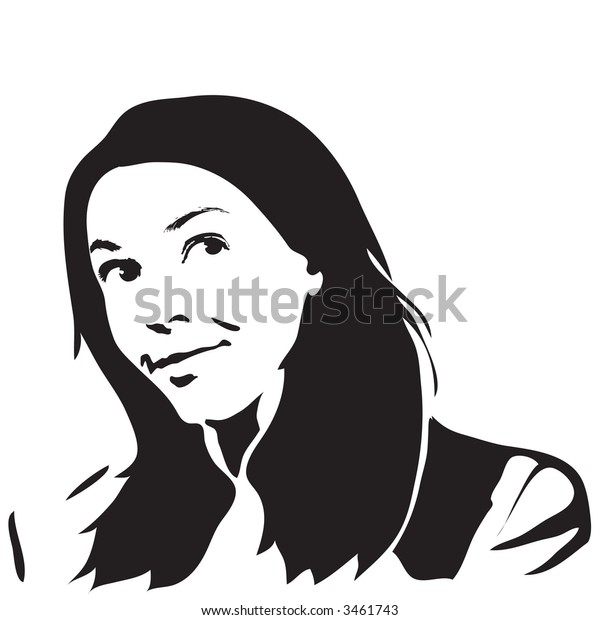 Hand Drawn Silhouette Woman Stock Vector (Royalty Free) 3461743