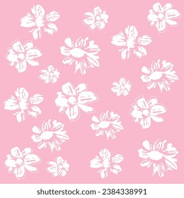 Silhouettes de fleurs dessinées à la main. Motif floral. Motif harmonieux de fleurs de brosse