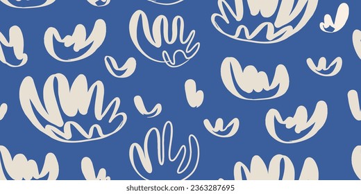 Hand drawn simple abstract colorful flowers print. Trendy collage pattern. Fashionable template for design.
