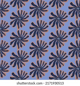 Hand drawn simple abstract floral print. Modern collage pattern. Fashionable template for design.