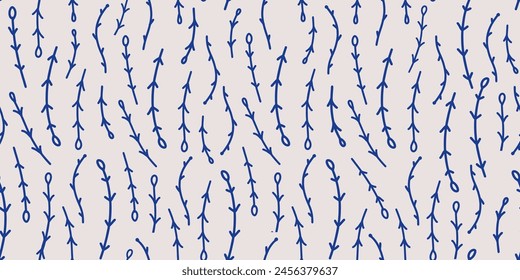 Hand drawn simple abstract flowers print. Trendy collage pattern. Fashionable template for design