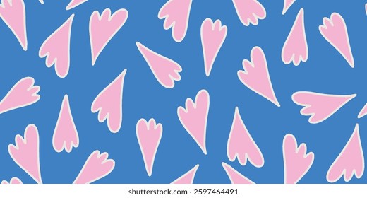 Hand drawn simple abstract flowers print. Trendy collage pattern. Fashionable template for design.
