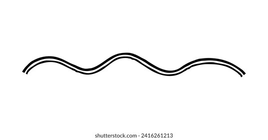 Flecha simple dibujada a mano dibujada con crayón de cera, tiza o carbón vegetal. Textura seca desigual para resaltar. Líneas dibujadas con lápiz, tachado, vector de niebla aislado en blanco