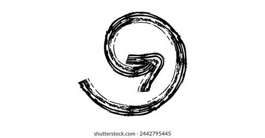 Hand drawn simple arrow drawn with wax crayon, chalk or charcoal. Uneven dry texture for underlining highlighting. Pencil drawn lines, strikethrough, grungy vector isolated on white